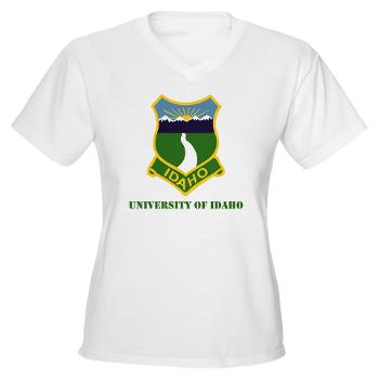 UI - A01 - 04 - SSI - ROTC - University of Idaho with Text - Women's V-Neck T-Shirt