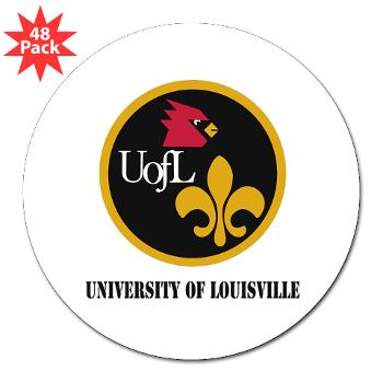 UL - M01 - 01 - SSI - ROTC - University of Louisville with Text - 3" Lapel Sticker (48 pk)