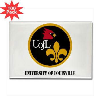 UL - M01 - 01 - SSI - ROTC - University of Louisville with Text - Rectangle Magnet (100 pack)