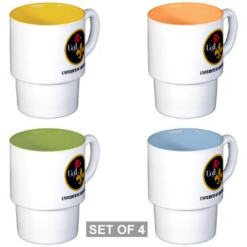 UL - M01 - 03 - SSI - ROTC - University of Louisville with Text - Stackable Mug Set (4 mugs)