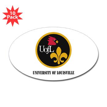 UL - M01 - 01 - SSI - ROTC - University of Louisville with Text - Sticker (Oval 10 pk)