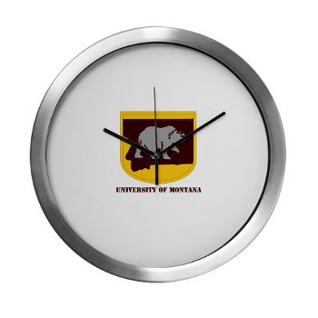 UM - M01 - 03 - SSI - ROTC - University of Montana with Text - Modern Wall Clock
