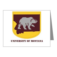 UM - M01 - 02 - SSI - ROTC - University of Montana with Text - Note Cards (Pk of 20)