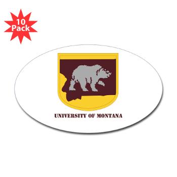 UM - M01 - 01 - SSI - ROTC - University of Montana with Text - Sticker (Oval 10 pk)