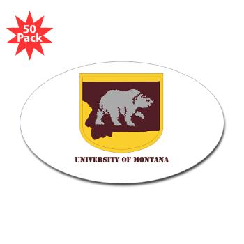 UM - M01 - 01 - SSI - ROTC - University of Montana with Text - Sticker (Oval 50 pk)
