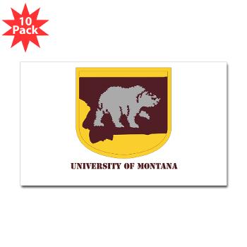 UM - M01 - 01 - SSI - ROTC - University of Montana with Text - Sticker (Rectangle 10 pk) - Click Image to Close