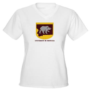 UM - A01 - 04 - SSI - ROTC - University of Montana with Text - Women's V-Neck T-Shirt