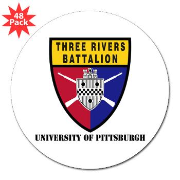 UP - M01 - 01 - SSI - ROTC - University of Pittsburgh with Text - 3" Lapel Sticker (48 pk)