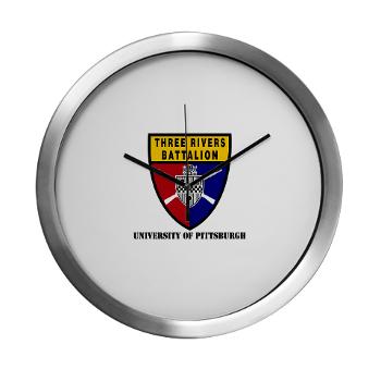 UP - M01 - 03 - SSI - ROTC - University of Pittsburgh with Text - Modern Wall Clock