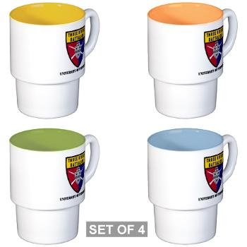 UP - M01 - 03 - SSI - ROTC - University of Pittsburgh with Text - Stackable Mug Set (4 mugs)