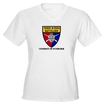 UP - A01 - 04 - SSI - ROTC - University of Pittsburgh with Text - Women's V-Neck T-Shirt