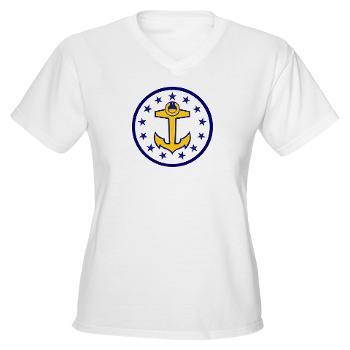 URI - A01 - 04 - SSI - ROTC - University of Rhode Island - Women's V-Neck T-Shirt
