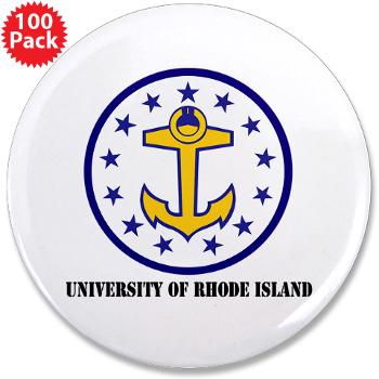 URI - M01 - 01 - SSI - ROTC - University of Rhode Island with Text - 3.5" Button (100 pack)