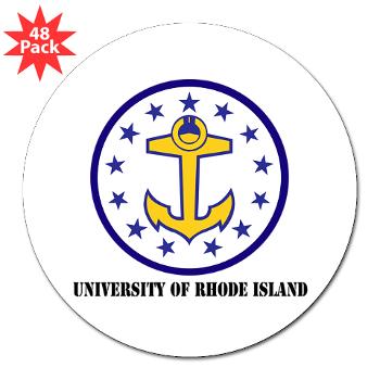 URI - M01 - 01 - SSI - ROTC - University of Rhode Island with Text - 3" Lapel Sticker (48 pk) - Click Image to Close
