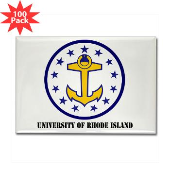 URI - M01 - 01 - SSI - ROTC - University of Rhode Island with Text - Rectangle Magnet (100 pack)