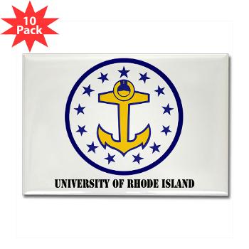 URI - M01 - 01 - SSI - ROTC - University of Rhode Island with Text - Rectangle Magnet (10 pack)