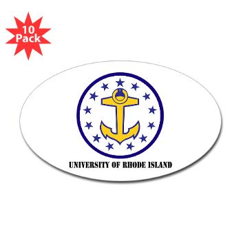 URI - M01 - 01 - SSI - ROTC - University of Rhode Island with Text - Sticker (Oval 10 pk)