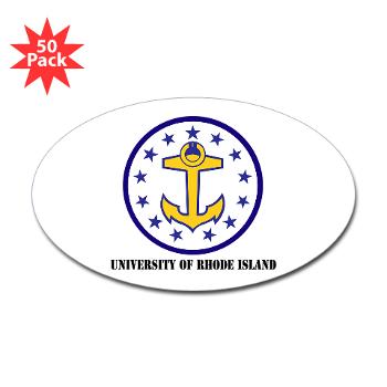 URI - M01 - 01 - SSI - ROTC - University of Rhode Island with Text - Sticker (Oval 50 pk)