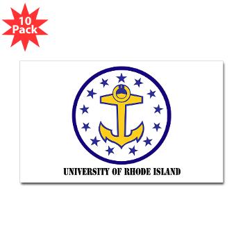 URI - M01 - 01 - SSI - ROTC - University of Rhode Island with Text - Sticker (Rectangle 10 pk)