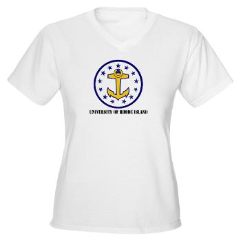 URI - A01 - 04 - SSI - ROTC - University of Rhode Island with Text - Women's V-Neck T-Shirt - Click Image to Close