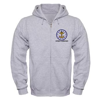 URI - A01 - 03 - SSI - ROTC - University of Rhode Island with Text - Zip Hoodie