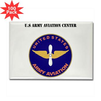 USAAC - M01 - 01 - U.S Army Aviation Center with Text - Rectangle Magnet (100 pack)