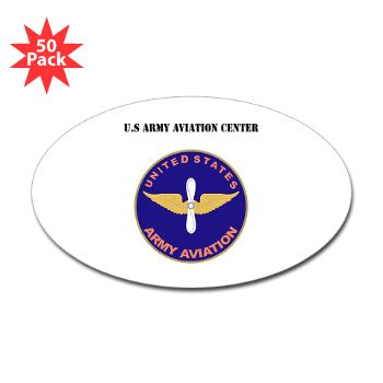 USAAC - M01 - 01 - U.S Army Aviation Center with Text - Sticker (Oval 50 pk)