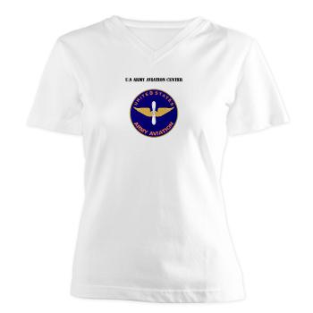 USAAC - A01 - 04 - U.S Army Aviation Center with Text - Women's V-Neck T-Shirt