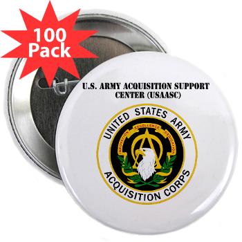USAASC - M01 - 01 - U.S. Army Acquisition Support Center (USAASC) with Text - 2.25" Button (100 pack)