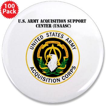 USAASC - M01 - 01 - U.S. Army Acquisition Support Center (USAASC) with Text - 3.5" Button (100 pack)