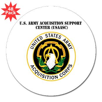 USAASC - M01 - 01 - U.S. Army Acquisition Support Center (USAASC) with Text - 3" Lapel Sticker (48 pk)