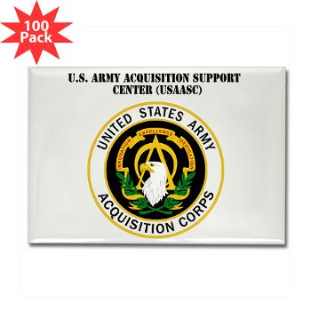 USAASC - M01 - 01 - U.S. Army Acquisition Support Center (USAASC) with Text - Rectangle Magnet (100 pack)