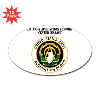USAASC - M01 - 01 - U.S. Army Acquisition Support Center (USAASC) with Text - Sticker (Oval 10 pk) - Click Image to Close