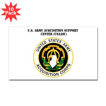USAASC - M01 - 01 - U.S. Army Acquisition Support Center (USAASC) with Text - Sticker (Rectangle 10 pk) - Click Image to Close
