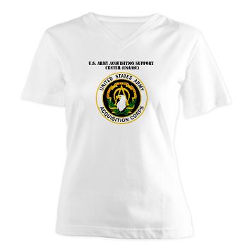 USAASC - A01 - 04 - U.S. Army Acquisition Support Center (USAASC) with Text - Women's V-Neck T-Shirt