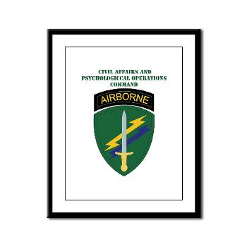 USACAPOC - M01 - 02 - SSI - US Army Civil Affairs and Psychological Ops Cmd with Text Framed Panel Print