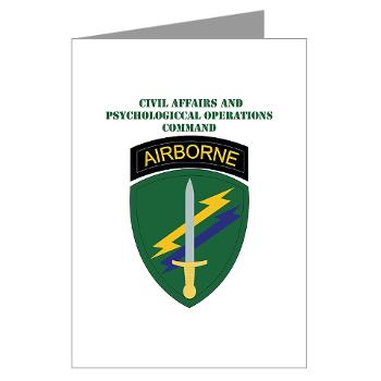 USACAPOC - M01 - 02 - SSI - US Army Civil Affairs and Psychological Ops Cmd with Text Greeting Cards (Pk of 10) - Click Image to Close