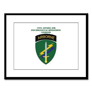 USACAPOC - M01 - 02 - SSI - US Army Civil Affairs and Psychological Ops Cmd with Text Large Framed Print