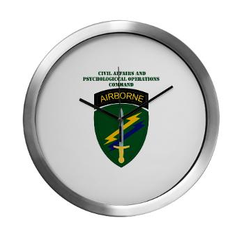 USACAPOC - M01 - 03 - SSI - US Army Civil Affairs and Psychological Ops Cmd with Text Modern Wall Clock