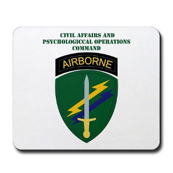 USACAPOC - M01 - 03 - SSI - US Army Civil Affairs and Psychological Ops Cmd with Text Mousepad - Click Image to Close