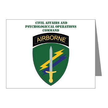 USACAPOC - M01 - 02 - SSI - US Army Civil Affairs and Psychological Ops Cmd with Text Note Cards (Pk of 20) - Click Image to Close