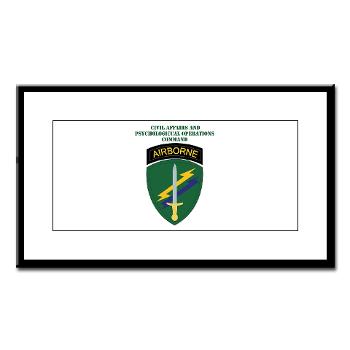 USACAPOC - M01 - 02 - SSI - US Army Civil Affairs and Psychological Ops Cmd with Text Small Framed Print