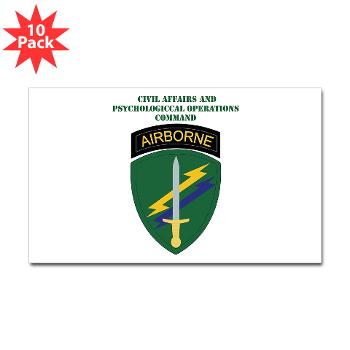 USACAPOC - M01 - 01 - SSI - US Army Civil Affairs and Psychological Ops Cmd with Text Sticker (Rectangle 10 pk) - Click Image to Close