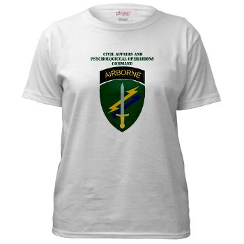 USACAPOC - A01 - 04 - SSI - US Army Civil Affairs and Psychological Ops Cmd with Text Women's T-Shirt