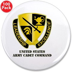USACC - M01 - 01 - DUI - US Army Cadet Command with Text 3.5" Button (100 pack) - Click Image to Close