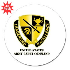 USACC - M01 - 01 - DUI - US Army Cadet Command with Text 3" Lapel Sticker (48 pk) - Click Image to Close