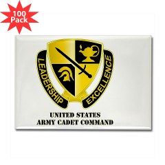 USACC - M01 - 01 - DUI - US Army Cadet Command with Text Rectangle Magnet (100 pack)