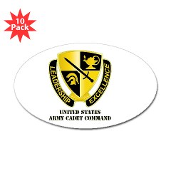 USACC - M01 - 01 - DUI - US Army Cadet Command with Text Sticker (Oval 10 pk) - Click Image to Close