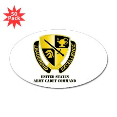 USACC - M01 - 01 - DUI - US Army Cadet Command with Text Sticker (Oval 50 pk) - Click Image to Close