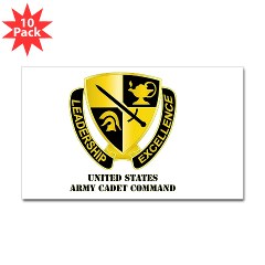 USACC - M01 - 01 - DUI - US Army Cadet Command with Text Sticker (Rectangle 10 pk) - Click Image to Close